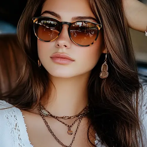【BackToSchool】SUNGAIT Vintage Tortoiseshell Sunglasses for Women Men Classic Retro Round Shades UV400 Protection Sun Glasses Keyhole Unique Stylish Beach Eyewear