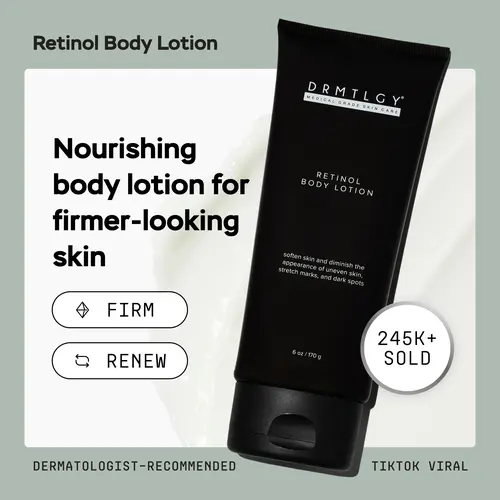 DRMTLGY Retinol Body Lotion, 6oz - Restores Youthful-Looking Skin with Shea Butter and Ceramides. Hydrates Dull, Dry Skin