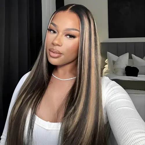 Mscoco Hair Balayage Honey Blonde Highlight Human Hair Wig Glueless Budget Friendly Summer Wig Pre Cut 6x5 Wear And Go 1B 22 Body Wave HD Lace Wig #Summersale Blonde Wigs Beginner Friendly Wig