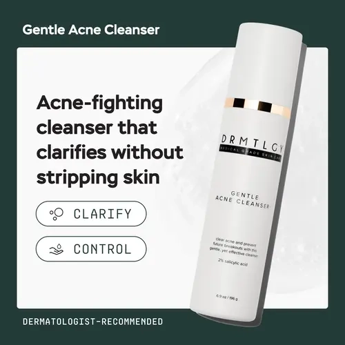 DRMTLGY Gentle Acne Cleanser 6.9 oz with 2% Salicylic Acid Facial Skincare