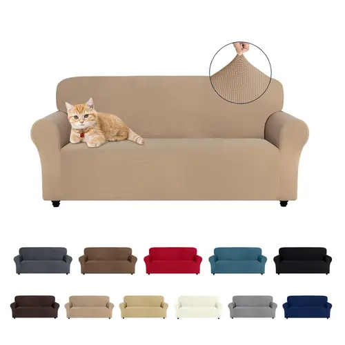 Easy-Going Stretch Couch Cover for Sofa - 1/2/3 Seats Universal Sofa Protector, Pet-Friendly Washable Polyester Spandex Jacquard Fabric, Elastic Bottom, House Decor Furniture Makeover Solution,back to school,dorm essentials,home decor,home essentials,soho