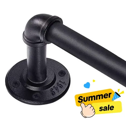 Inovaday 1-Inch Heavy Duty Curtain Rods with Wraparound Frame, Multiple Lengths Adjustable Rustic Charm Model, Salt Spray Tested for Bedroom Living Room - Black Indoor/Outdoor Room Divider Curtain Accessory,sohochic