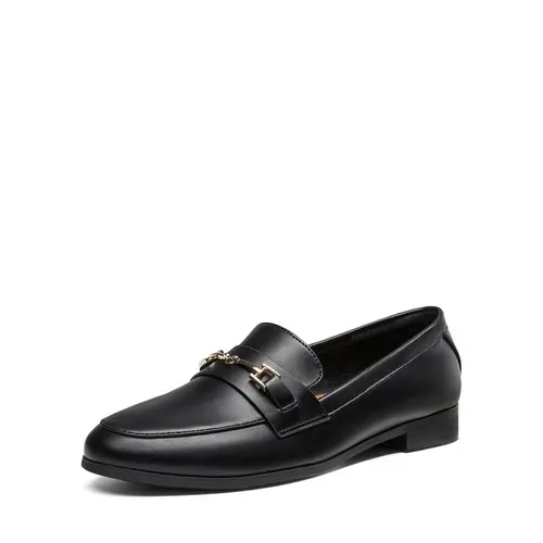 Dream Pairs Women's Round Toe Stone Grain PU Upper Loafers - Synthetic Slip-On Shoes with Metallic Accent, Latex Cushion, Work-Casual Ready Comfortable Walking Shoes for Office Commute