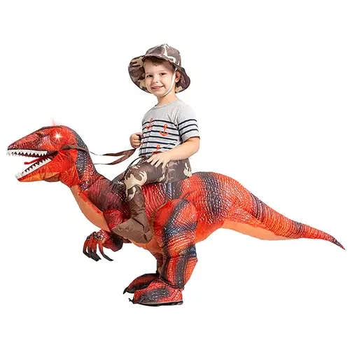 GOOSH Inflatable Dinosaur Animal Costume Top, Funny Blow-Up Halloween Outfit for Kids Party Cosplay Clothing Set, Kids Costumes,sohochic