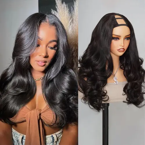 Recool Women's U-Part Lace Front Human Hair Wig, Brazilian Remy Hair, Pre-Layered Cut, #SohoChic #TikTokShopBackToSchool, Wigs Human Hair, Lace Fronts