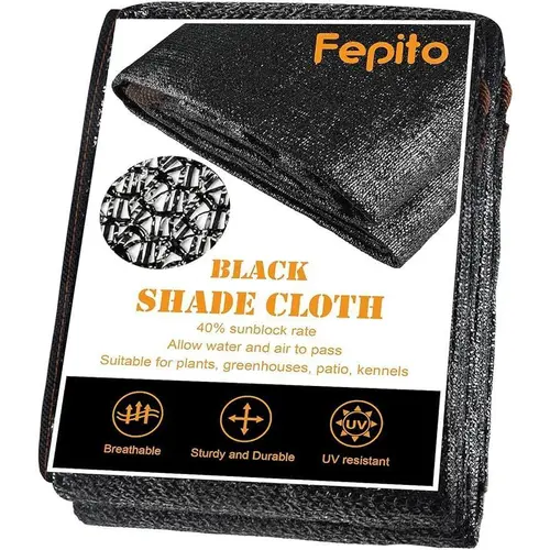 FEPITO 40% Sunblock Shade Cloth (10ft x 20ft), Breathable Weather Resistant Net, Gardening Accessories for Plant Cover, Greenhouse, Kennels, Portable Plant Netting,sohochic