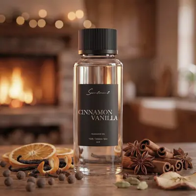 Scentiment Cinnamon Vanilla Fragrance Oil - Spicy Cinnamon & Sweet Vanilla Scented for a Warm, Cozy Aroma - Perfect for Fall & Holiday Ambiance