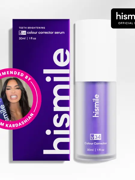 [Recommended by Kim Kardashian] Hismile V34 Colour Corrector - Tooth Stain Concealer, Temporary Brightening Booster, Purple Toothpaste, Colour Correcting