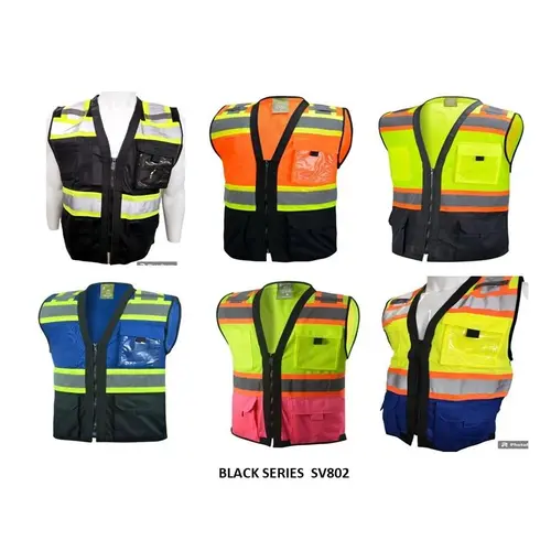 FX SAFETY Black Series Class II High Visibility Reflective Safety Vest in various colors / Two Tone Safety vest with Mesh Fabric