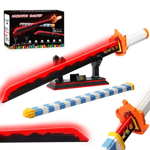 TOKMOC 66011,798 Pieces,Demon Building Block Set,27in Rengoku Kyoujurou Building Block with  Stand,Handmade Cosplay Anime Toy Building Set for Collecting and Gifting Model for Anime fans,Home Decoration,For aged 12 and above,Stress relief toy