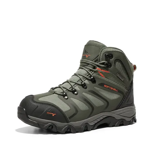 [Armadillo Series] Male Solid Trekking Men's Hiking Shoes, Waterproof Lace-Up Outdoor Footwear with Laces & Toe-Cap Rock Guard for Walking & Hiking,sohochic