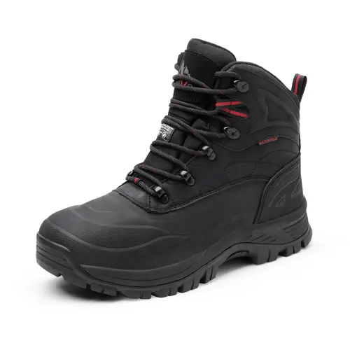 NORTIV 8 Men's Snow Boots, Waterproof Leather Ankle Footwear for Winter Hiking with Slip-Resistant Rubber Sole and Soft Lining, Footwear Boot, Waterproof Ankle Boot,shoes for back to school,back to school shoes,sohochic