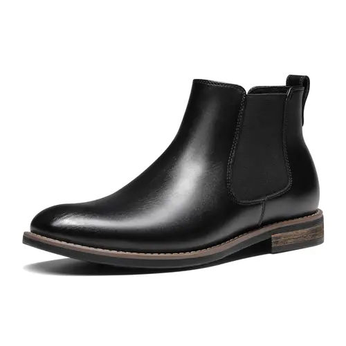 BRUNO MARC Men's Pull-On Chelsea Boots - Vegan Synthetic Leather Ankle Boots with PU Upper, Wooden Grain, Flexible, Crease-Resistant, Lightweight Cushioning, Secure Footing, Medium Heel, Round Toe, TPR/EVA Outsole, Smart Casual Work-Ready Footwear,sohochi