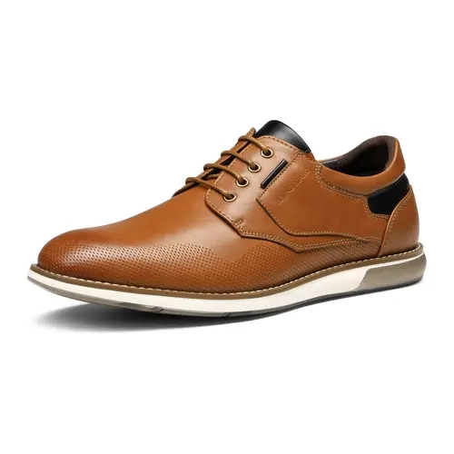 BRUNO MARC Men's Classic Perforated Oxfords - Synthetic Leather Lace-Up Men's Shoes with Cushioned Insoles for Business Casual Walking,sohochic