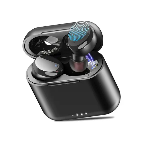 TOZO T6 2024 Ergonomic APP-Enabled True Wireless Earphones, IPX8 Waterproof Bluetooth Headphones, Lightweight Rechargeable Mini Earbuds, Father's Day Gift (Black)