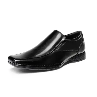 BRUNO MARC Men's Square-Toe Synthetic Slip-On Loafers - 1 in Cuban Heel, All-Seasons Work Footwear with Slip-On Ease, No Fuss, Office-Ready Elegance & Office-Casual Fit for All-Day Comfort,sohochic