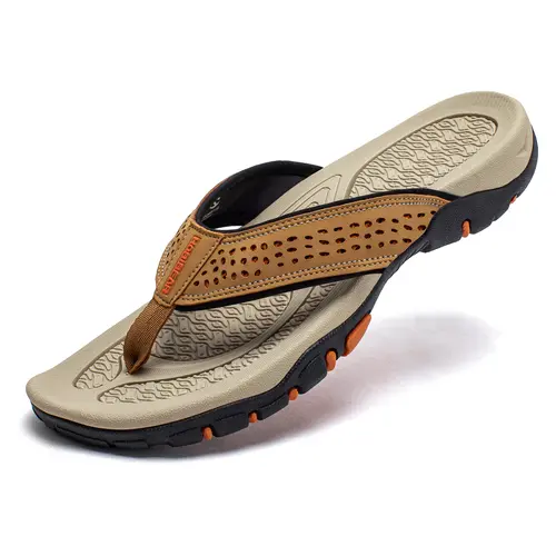 HOBIBEAR Men's Athletic Slip-On Sandals - Soft, Waterproof, Arch Support Comfort Casual Thong Footwear for Outdoor Use, Father's Day Gift