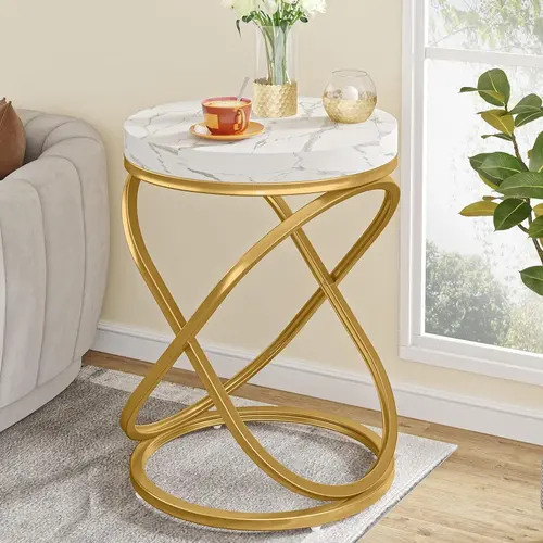Tribesigns Modern End Table, sofa Side Table Cocktail Table, Midcentury Accent Table Nightstand for Living Room Bedroom