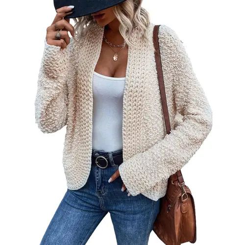 Dokotoo Women's 2026 Fashion Casual Open Front Long Sleeve Chunky Knit Cardigans Sweaters Outerwear Coats Womenswear Womenswear Womenswear Womenswear Womenswear