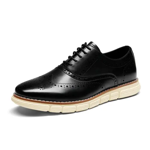 BRUNO MARC Men's Classic PU Leather Business Casual Oxfords - Cuban Heel, Lightweight Comfort, Arch Support, Honeycomb Foam, All Seasons Office Shoes, 10.5W Formal Men's Shoes, Formal Shoes,sohochic