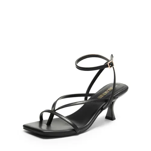 Dream Pairs Shoes for Women, Strappy Kitten Heels with Square Open Toe and Ankle Strap, Cute Cushioned Dress Pumps for Party, Graduations, Sandals For Women, Women's Sandals, Heels Shoes For Women,sohochic