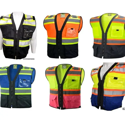 Class II High Visibilty  Safety vest in various colors / ANSI RATED Class 2 safety vest with ID Pocket