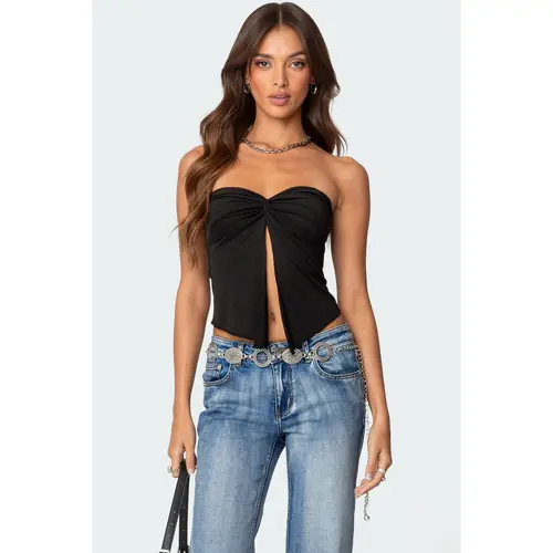 Twisted Split Front Tube Top
