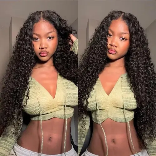 ISEE Wear Go Human Hair Water Wave Wig - Pre Plucked, Pre Cut, Glueless HD Lace Front Wig for Unisex Vacation Use, 22.5-23in Cap, 180% HD Density, Free Bonnet & 6 Pairs of Lashes#SoHoChic #TikTokShopBackToSchool
