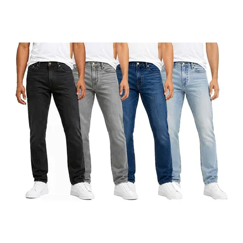 Men's Flex Stretch Slim Straight Jeans Classic Denim Menswear