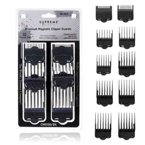 Supreme Trimmer  Magnetic/Clip Durable Guards for Clippers (10 piece), Clipper Guards Set, Attachment