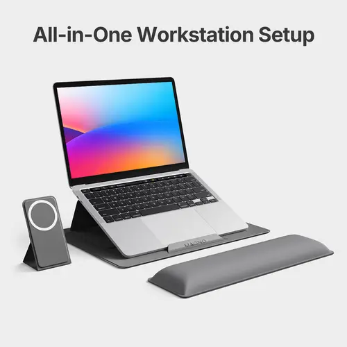 [Back To School] Magnetic Adjustable Laptop Stand Mount, Sturdy Leather-Touch Frame, 5-Angle, 4 Macaron Colors, Portable Sleek Design for 17-Inch Screens, Desk Setup Computer Accessories#TikTokShopBlackFriday