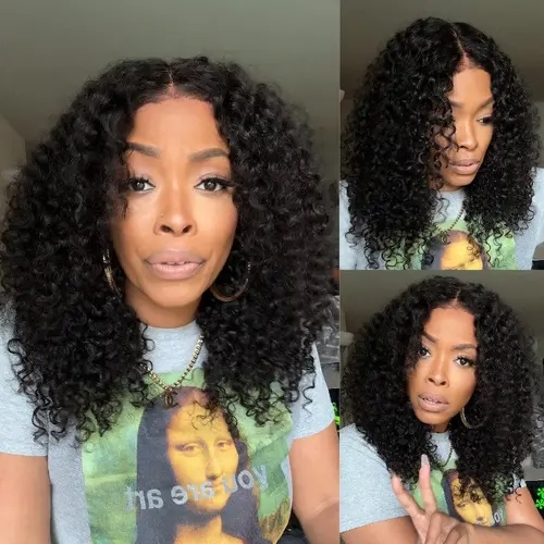 Female Lynee Monae Style Sunber Glueless 7x5 Pre-Cut Lace Closure Wig - 100% Human Hair, Bleached Knots, Soft Curly, Glueless Pre-Plucked Lace Closure Wigs Human Hair,sohochic
