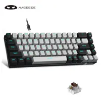 MageGee Keyboard MK-Box Portable 60% Mechanical Gaming Keyboard, LED Backlit Compact 68 Keys Mini Wired Office Keyboard with Mechanical Switch for Windows Laptop PC Mac