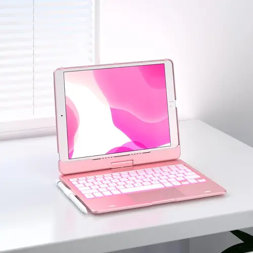 【Sohochic】Typecase iPad Keyboard Case with 360° Rotating Removable Stand, Supports Multi-Touch, 11-Color Backlight, Compatible with iPad A16/10th Generation, iPad Air&iPad Pro,Office Equipment