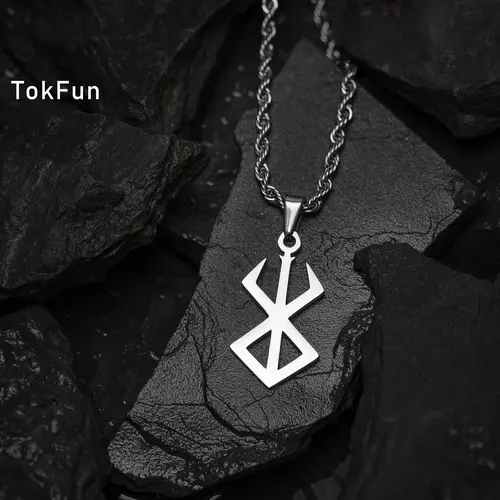 Brand of Sacrifice Berserk Symbol Pendant Necklace, Stainless Steel Costume Jewelry, Dad Necklace for Brother or Father Birthday Gift, Stainless Steel Jewelry,sohochic