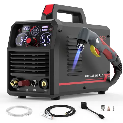 YESWELDER CUT-55DS-NHF-PLUS DC Inverter Portable Welder Plasma Cutter - 110/220V, 55A, 35A@110V, 30A@220V, 13.01 lbs, Non-HF Start, Non-Touch Pilot Arc, Multifunctional Metal Cutting Machine for Plate Cutting, Gouging