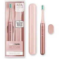 AquaSonic ICON Rechargeable Travel Power Toothbrush - Oral Electric with Soft-Touch Handle, Travel Case, Smart Timers, Mint Green, ADA Approved - Dental Cleaner