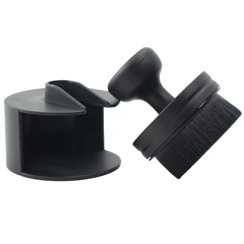 VIKING Tire Shine Applicator Brush, Automotive Tire Dressing Applicator Brush, Storage Stand Included for Detailing and Car Wash Kit, Black, 2.3 Inch Diameter