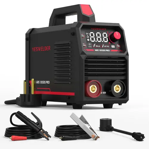 YESWELDER ARC-205DS-PRO 205Amp Stick Welder with Lift TIG | 110/220V Dual Volts MMA Welding Machine | Hot Start, Arc Force, Anti-Stick & VRD