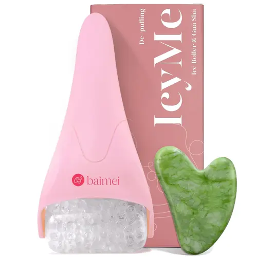 IcyMe Ice Roller & Jade Gua Sha Set – BAIMEI Face Massage Tools for Skincare#sohochic