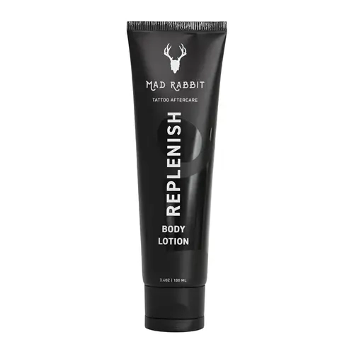 Mad Rabbit Replenish Tattoo Body Lotion - Fragrance-Free Lotion, Non-Greasy & Silicone-Free, Clean Ingredients, Lightweight for Daily Use (3.4 Fl Oz)