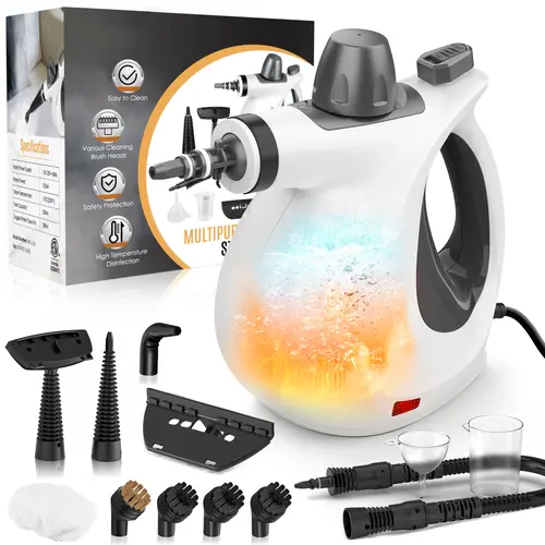 Phueut Pressurized Handheld Steam Cleaner with 12 Accessories, Multi-Surface Steamer for Kitchen, Bathroom, Grout, Upholstery and Car,sohochic
