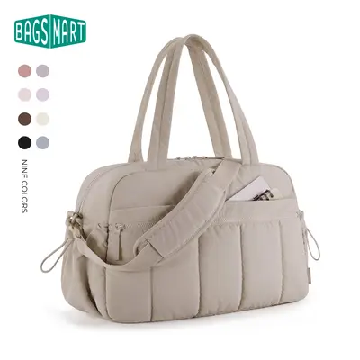 BAGSMART 3 Size Travel Duffel Bag for Women, Lightweight Gym Bag, Women's Weekender Bag, Carry on Bag, Pesronal Item Bag for Travel/Fitness, 3 Sizes: M(With Wet Pocket)& L(With PVC Toiletry Bag) and Ita Bag(Clear Display Window), sohochic