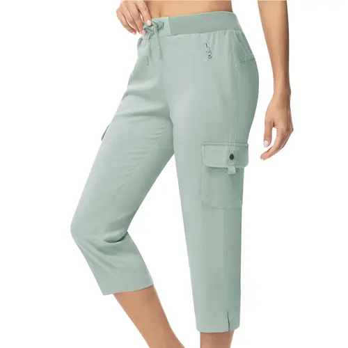YSENTO Women's Capri Lightweight Quick Dry Hiking Cargo Pockets Casual Water Resistant Travel Cropped Outdoor Outdoor Wear Outdoor Style
