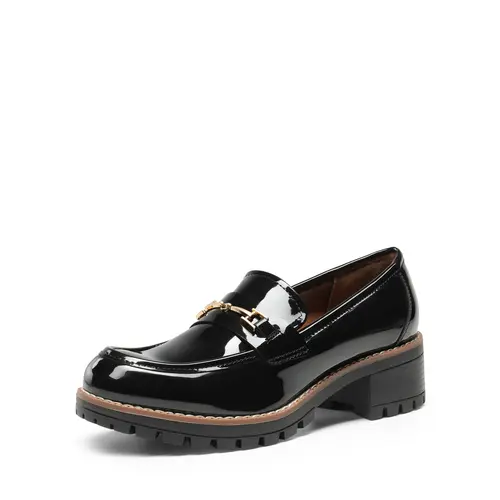 Dream Pairs Women's Classic Vegan Leather Slip-On Loafers, Stylish Chunky Block Heel, Comfortable Cushioned Business Casual Footwear, Shoes For Women, Women's Shoes