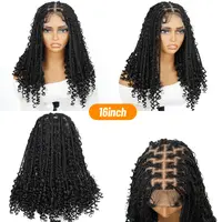 SuperNova 16 Inch Full Lace Bohemian Box Braided Wigs – Luxurious Synthetic Fiber Beauty #SohoChic #TikTokShopStockUp #DealsForYouDays Boho Wig Braided Hair Wigs