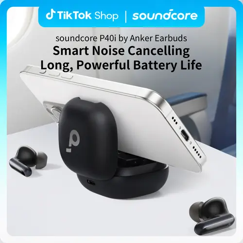 soundcore P40i by Anker, Noise Cancelling Wireless Earbuds, Adaptive Noise Cancelling to Environments, Heavy Bass, 60H Playtime, 2-in-1 Case and Phone Stand, IPX5, Wireless Charging, Bluetooth 5.3 #tiktokshopsummersale