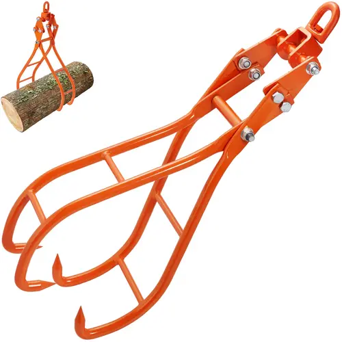 【Summerfinds】VEVOR #45 Steel 36 in 4-Claw Timber Claw Hook Log Grapple, 360-Degree Rotating Suspension Ring, Secure Grip Eagle Design, 3307 lbs/1500 kg Capacity for Tractors, Forklifts, Logging, Durability,toolupgrade