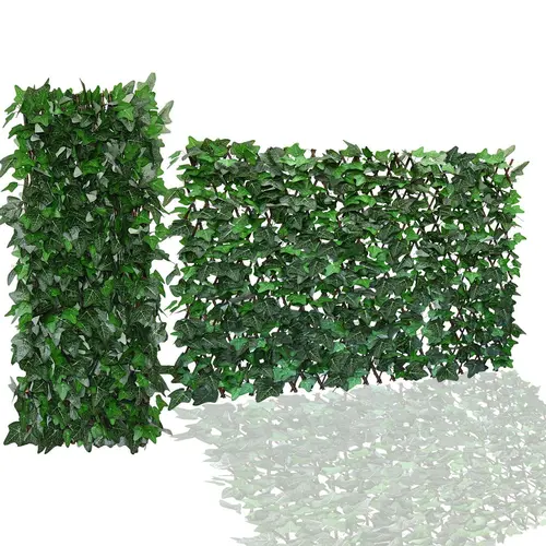 Expandable Artificial Ivy Garden Fence Privacy Screen - Garden Supplies with Adjustable Size, Steel-Rivet Strong Connect Panels, Sun Protection Privacy Shield for Balcony Patio Outdoor, Fence Cover,sohochic