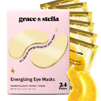 Under Eye Masks - Depuffing Fix for Dark Circles | Youthful & Awakened Glow, Hydration Boost | Gifts for Brides, Travel Essentials by grace & stella